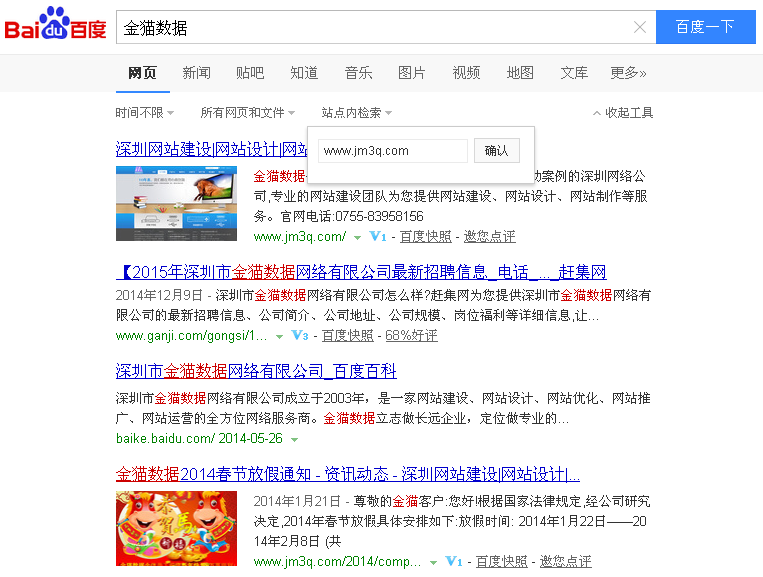 百度搜索结果筛选工具——指定网站内筛选